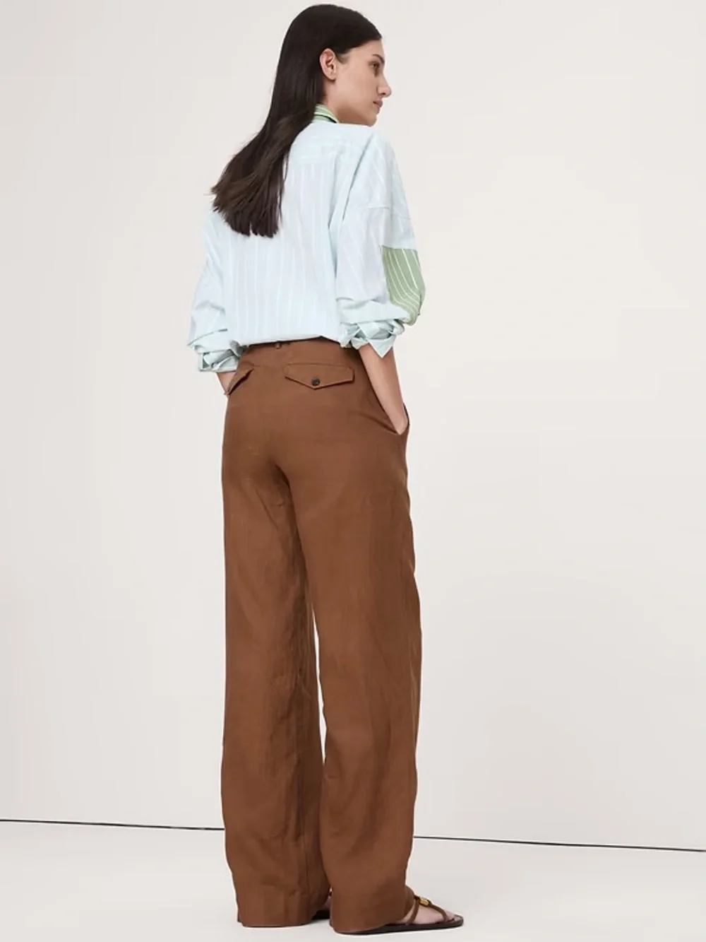 NWT! Banana Republic The Everyday Wide-Leg Linen Pant - Small Tall